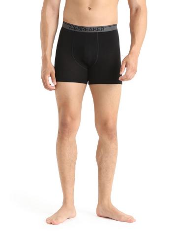 Pánské Spodní Prádlo Icebreaker Merino Anatomica Boxers Černé | CZ 1630BEXC